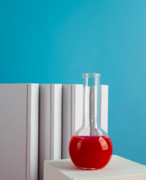 COVID-19 vaccine vials and test tubes